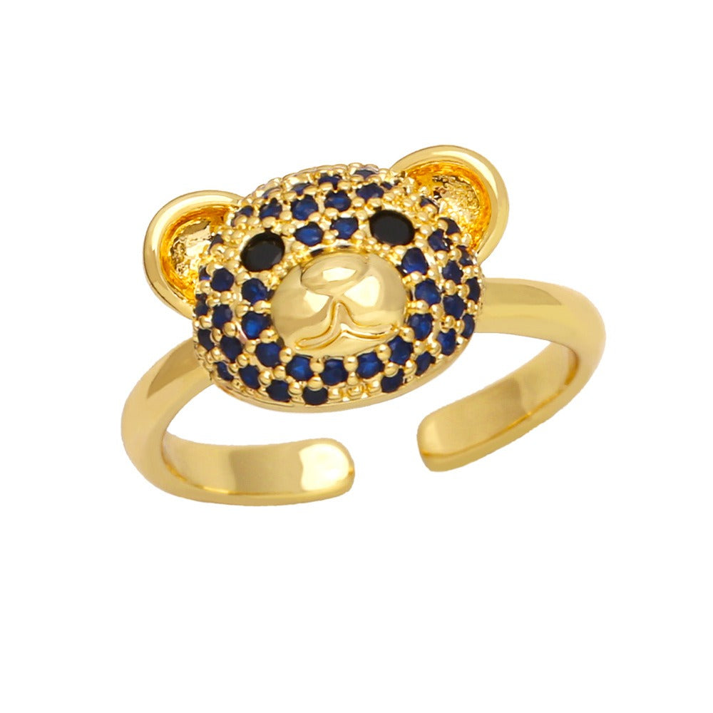 BeatWizards Simple sweet cute BeatWizard bear ring female open ring