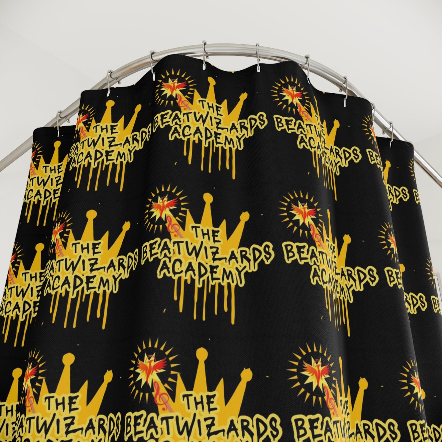 Vibrant Beatwizard Academy Shower Curtain | Fun Home Decor for Music Lovers