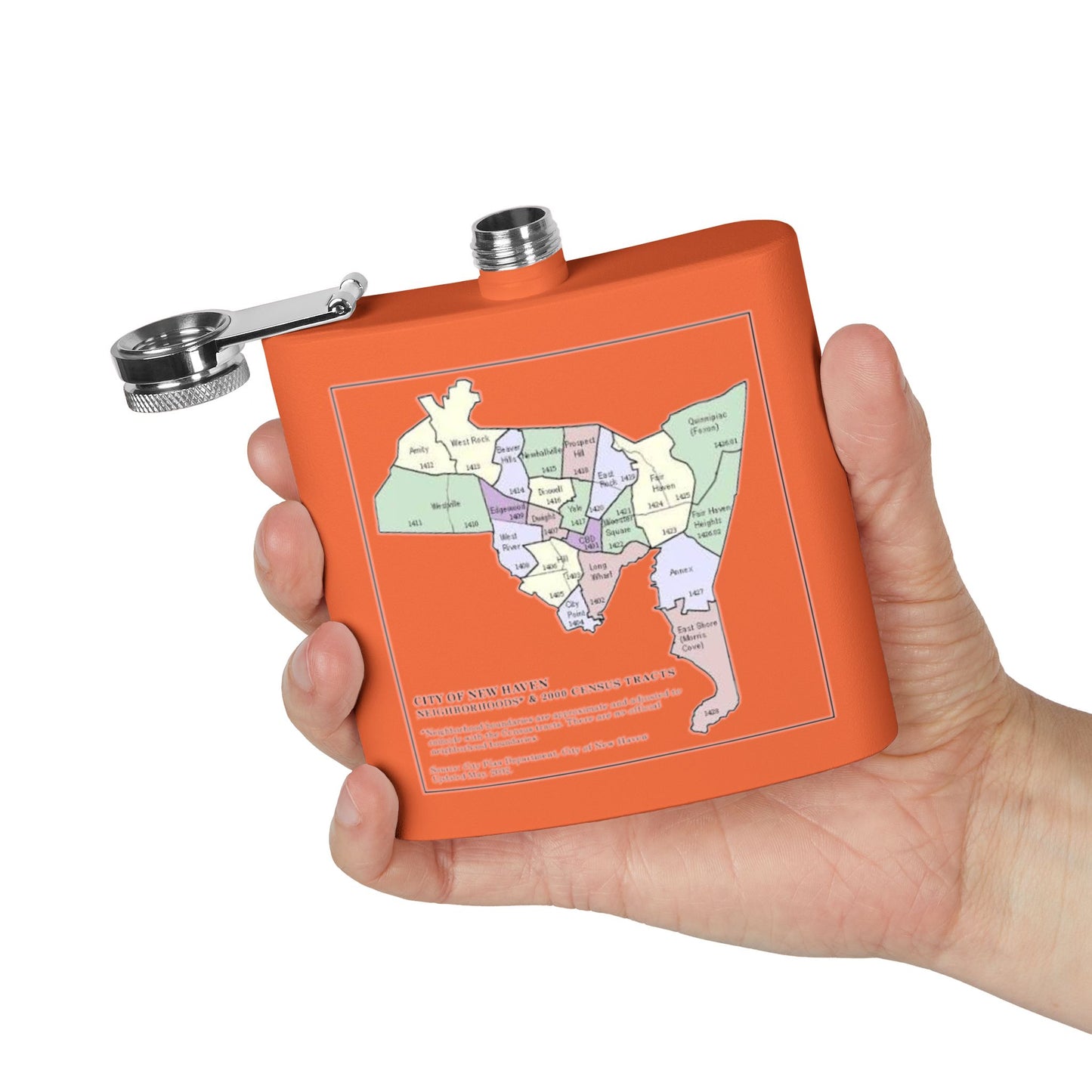 Custom New Haven Neighborhoods Stainless Steel Flask - 6oz