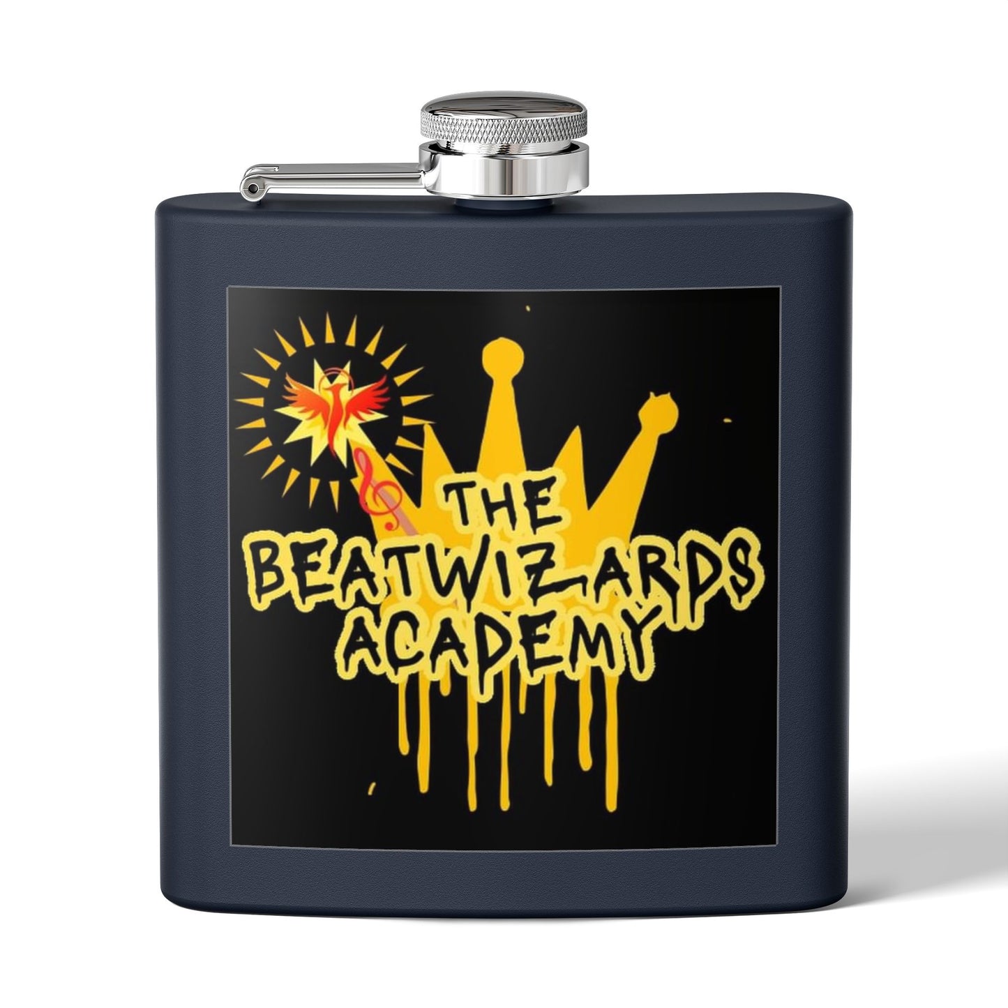 Custom Stainless Steel Flask - The Beatwizards Academy - Perfect for Events and Parties