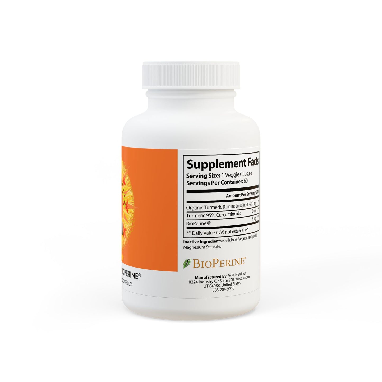 Mama Wali's Turmeric with BioPerine® (Black Pepper Fruit Extract) Supplement (60 Capsules)