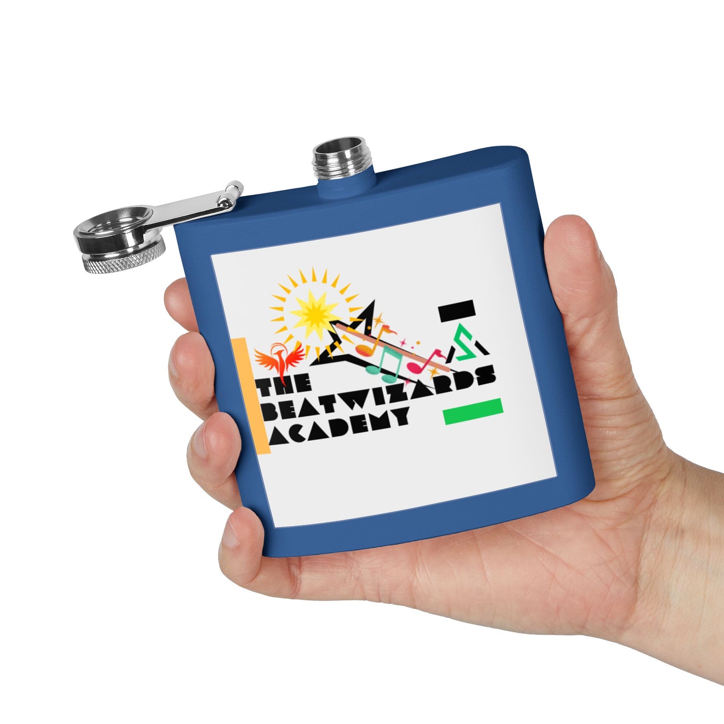 The Beatwizards Academy Stainless Steel Flask - 6oz | Unique Gift for Music Lovers | Perfect for Parties, Tailgates, and Celebrations