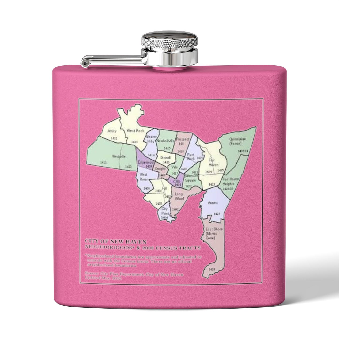 Custom New Haven Neighborhoods Stainless Steel Flask - 6oz