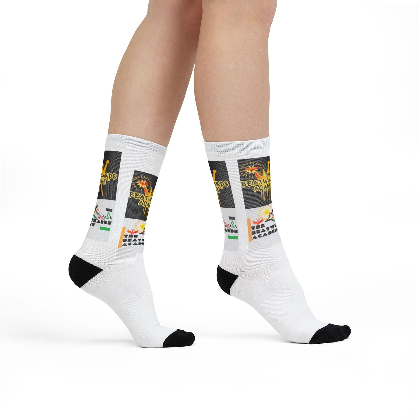 Sublimation Crew Socks - Fun Academy Design for Active Wear