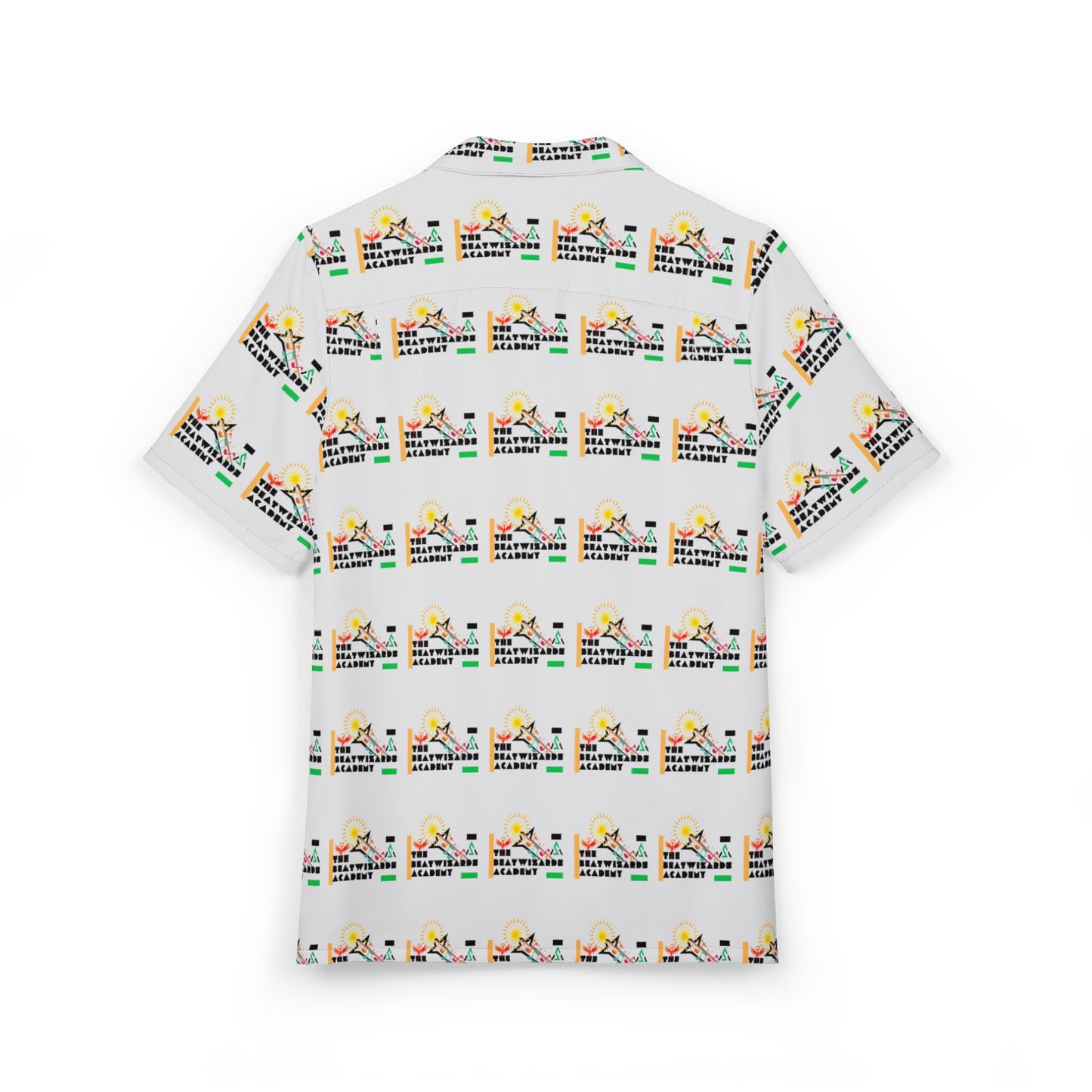 Unisex Hawaiian BeatWizard Button-Down Shirt - Fun Tropical Print for Summer Vacations