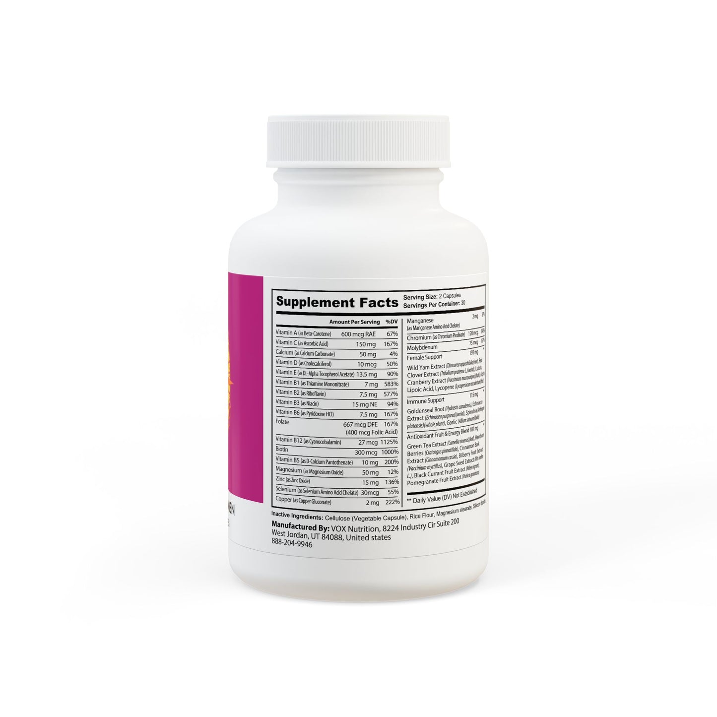 Mama Wali's Multivitamin for Women Supplement (60 Capsules)