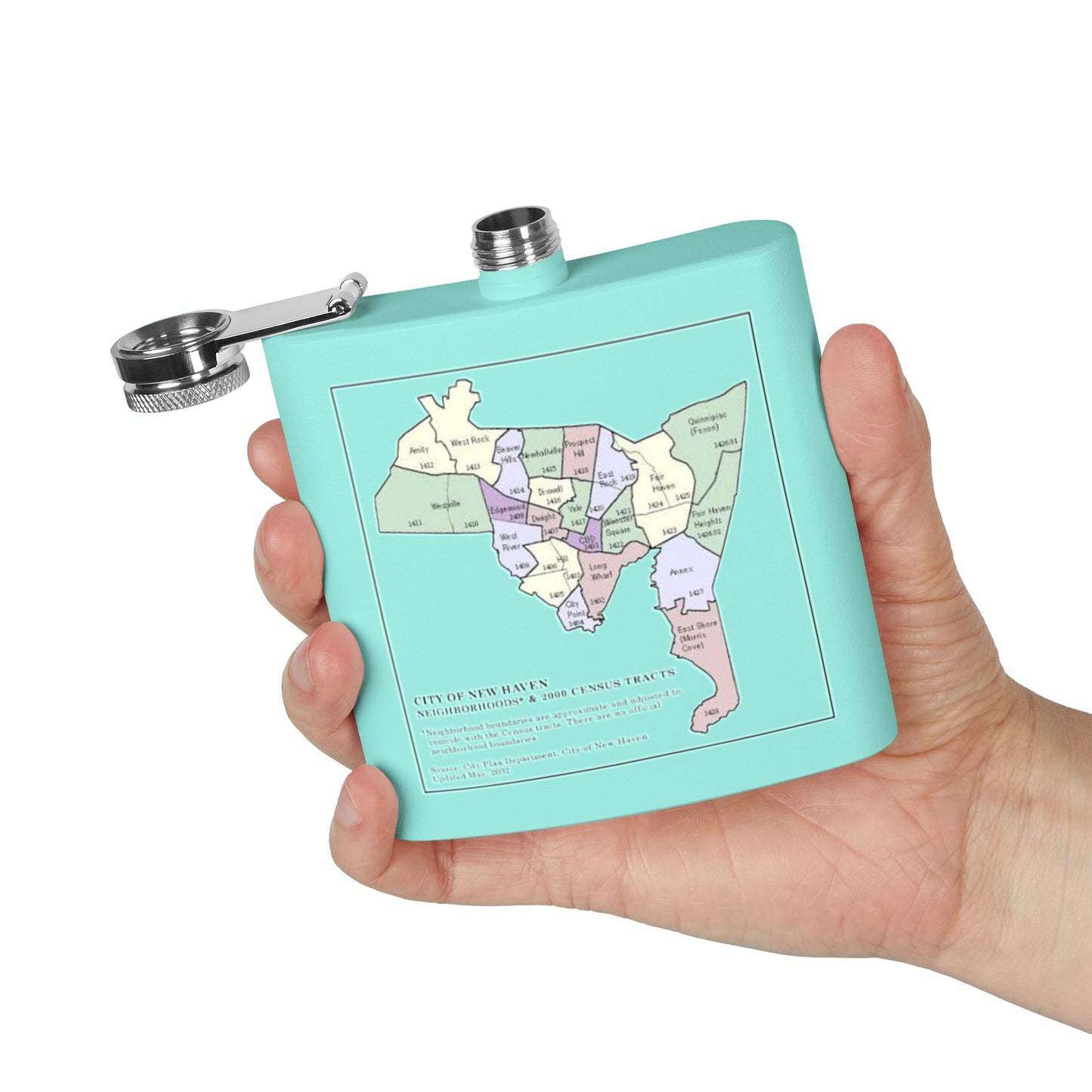 Custom New Haven Neighborhoods Stainless Steel Flask - 6oz