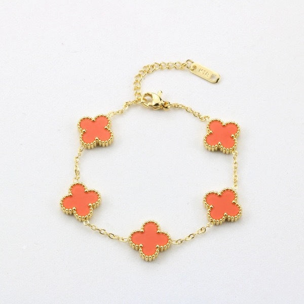 BeatWizards Academy Four leaf clover bracelet women's titanium steel light luxury electroplating 18k gold