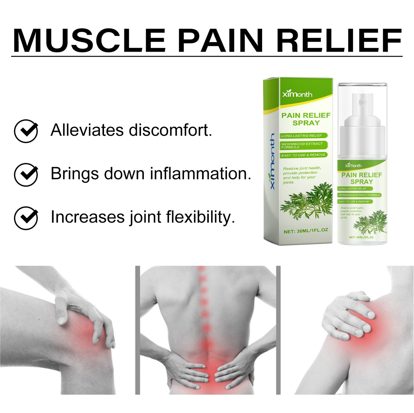 Ximonth Pain Relief Spray, Relieve Lumbar, Shoulder, Cervical And Knee Joint Pain Care Cream