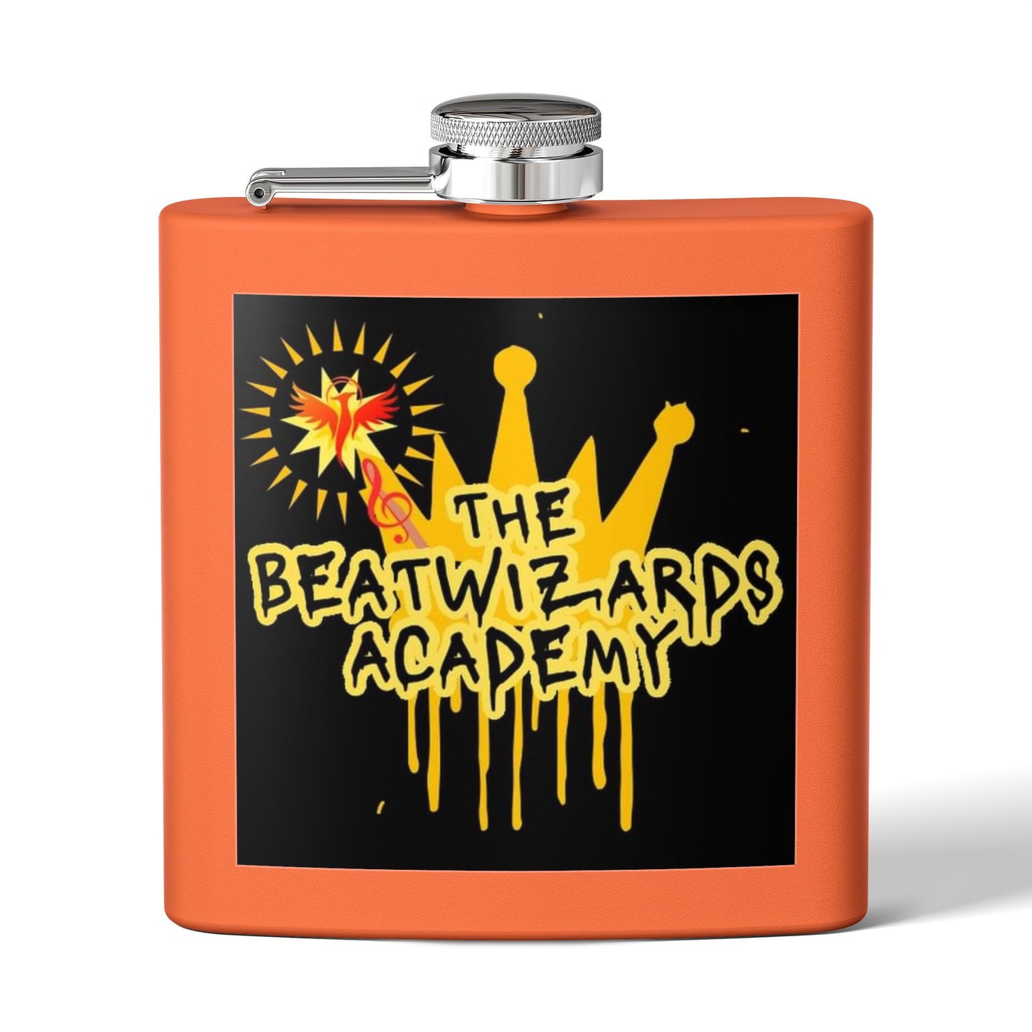 Custom Stainless Steel Flask - The Beatwizards Academy - Perfect for Events and Parties