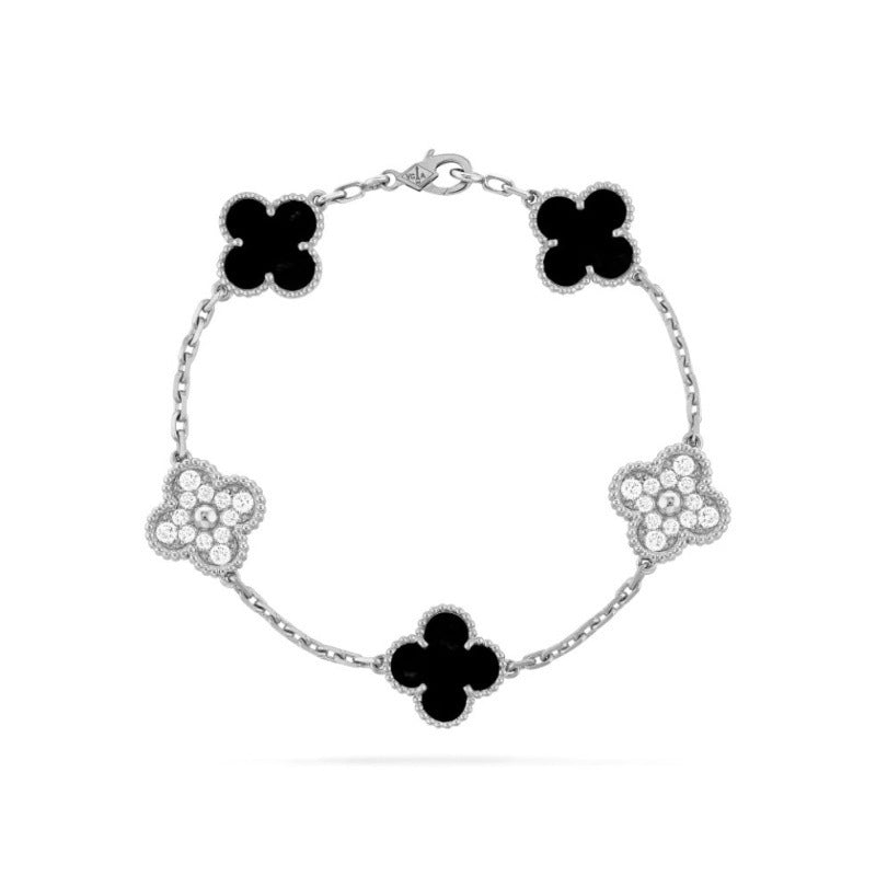 BeatWizards Academy Four leaf clover bracelet women's titanium steel light luxury electroplating 18k gold