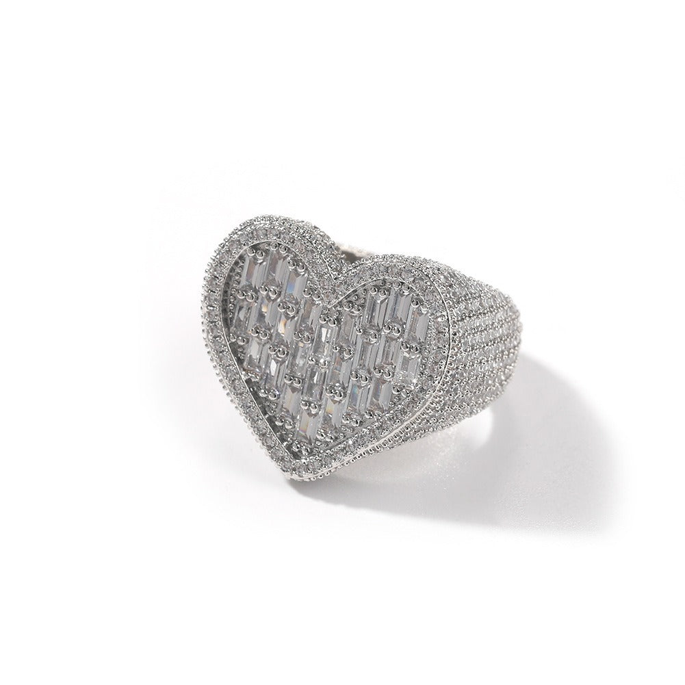BeatWizards high-end feeling rings, T-shaped love zircon