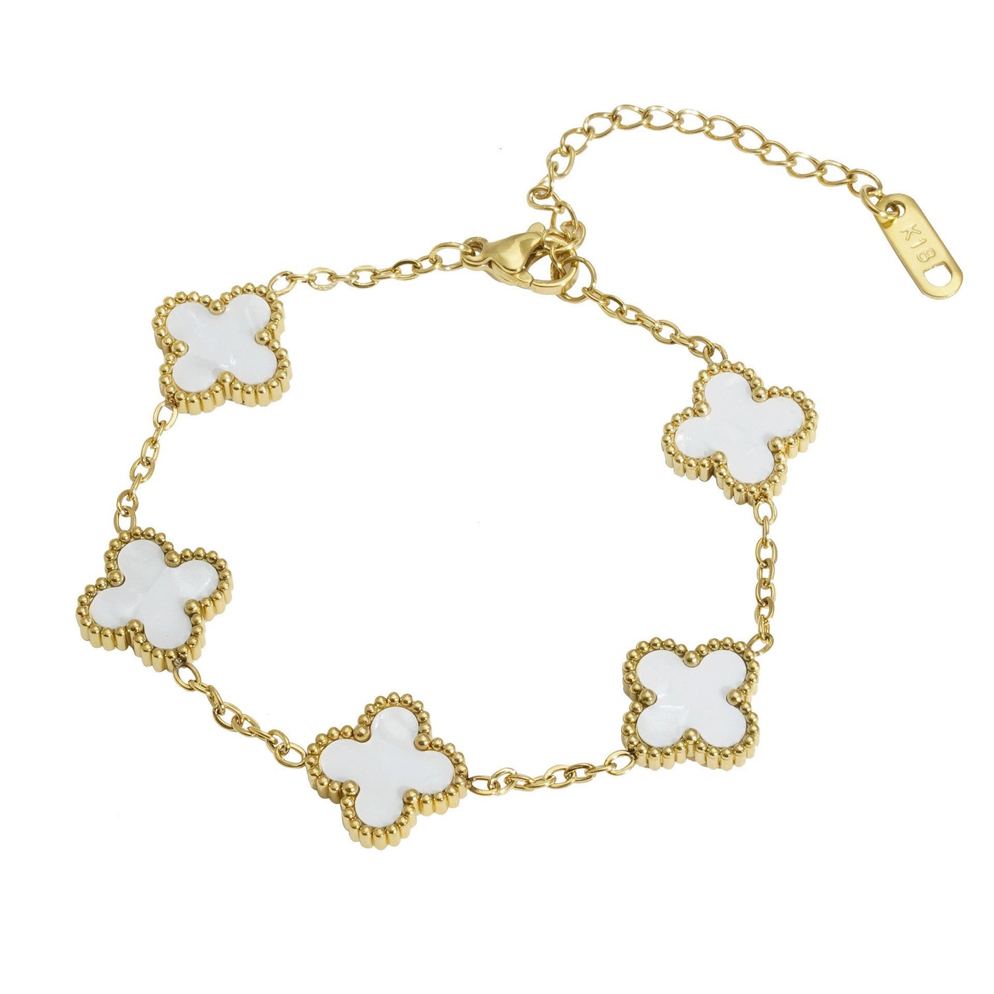 BeatWizards Academy Four leaf clover bracelet women's titanium steel light luxury electroplating 18k gold