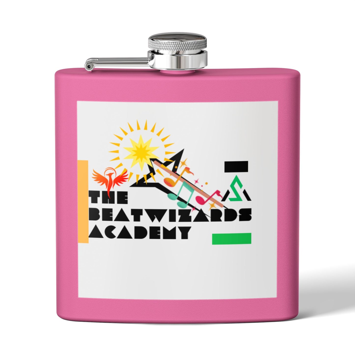 The Beatwizards Academy Stainless Steel Flask - 6oz | Unique Gift for Music Lovers | Perfect for Parties, Tailgates, and Celebrations