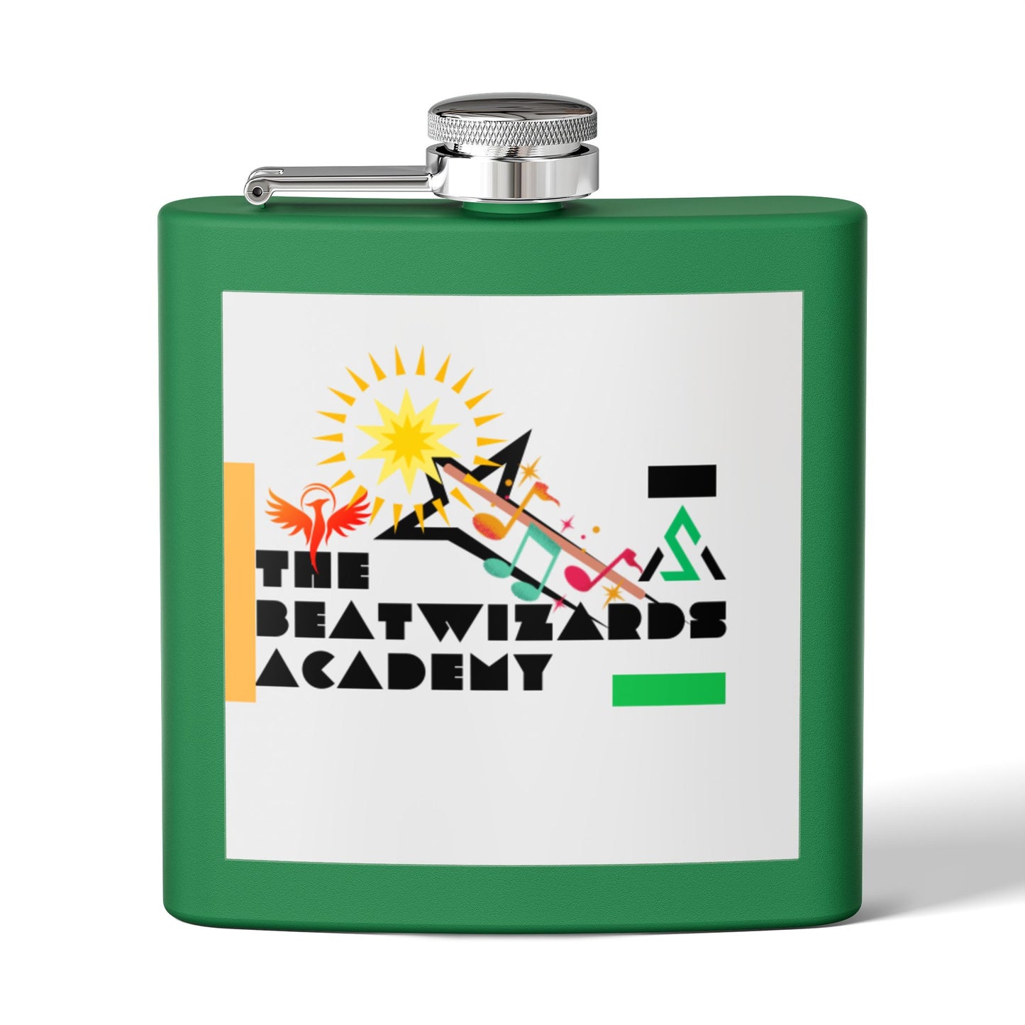 The Beatwizards Academy Stainless Steel Flask - 6oz | Unique Gift for Music Lovers | Perfect for Parties, Tailgates, and Celebrations