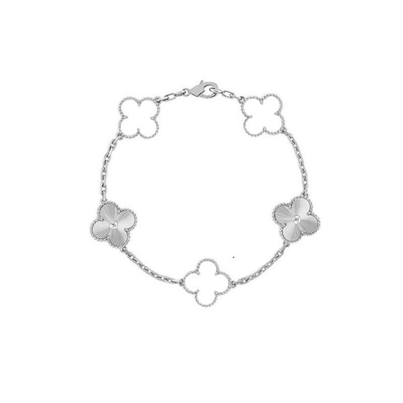 BeatWizards Academy Four leaf clover bracelet women's titanium steel light luxury electroplating 18k gold
