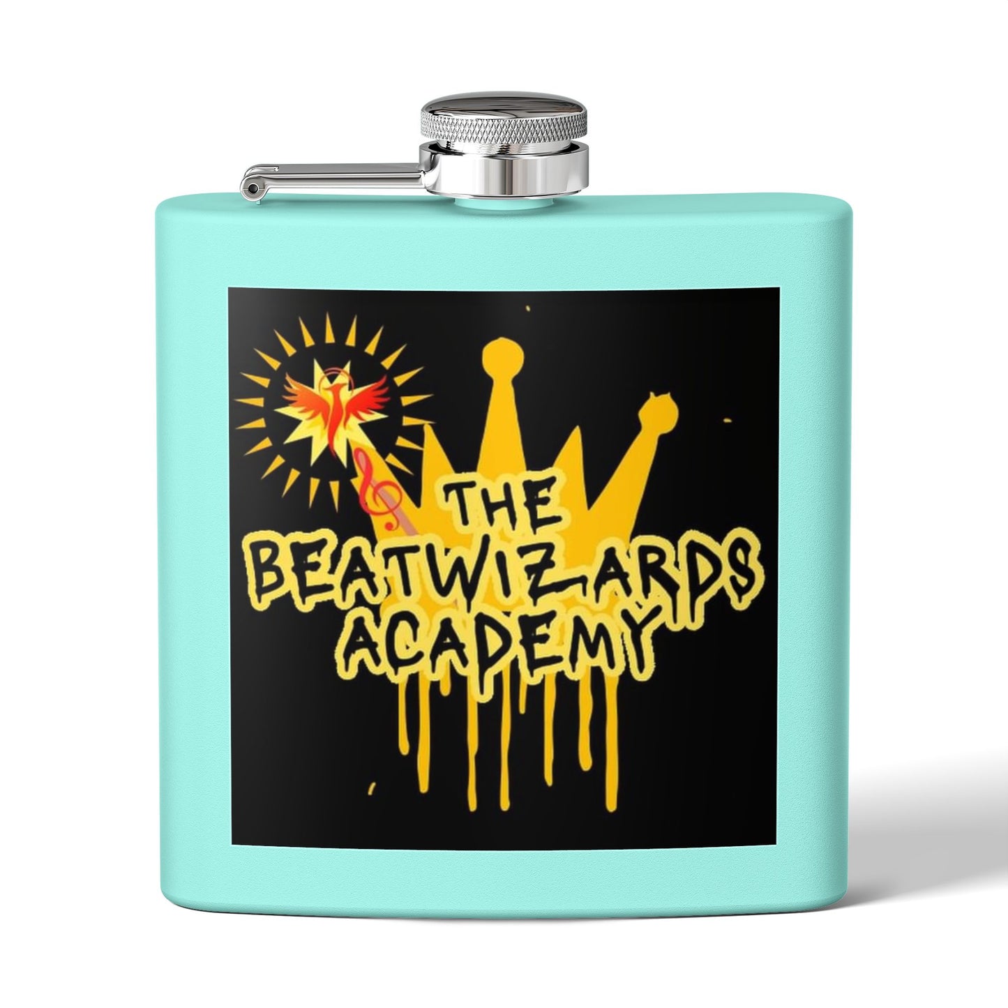 Custom Stainless Steel Flask - The Beatwizards Academy - Perfect for Events and Parties
