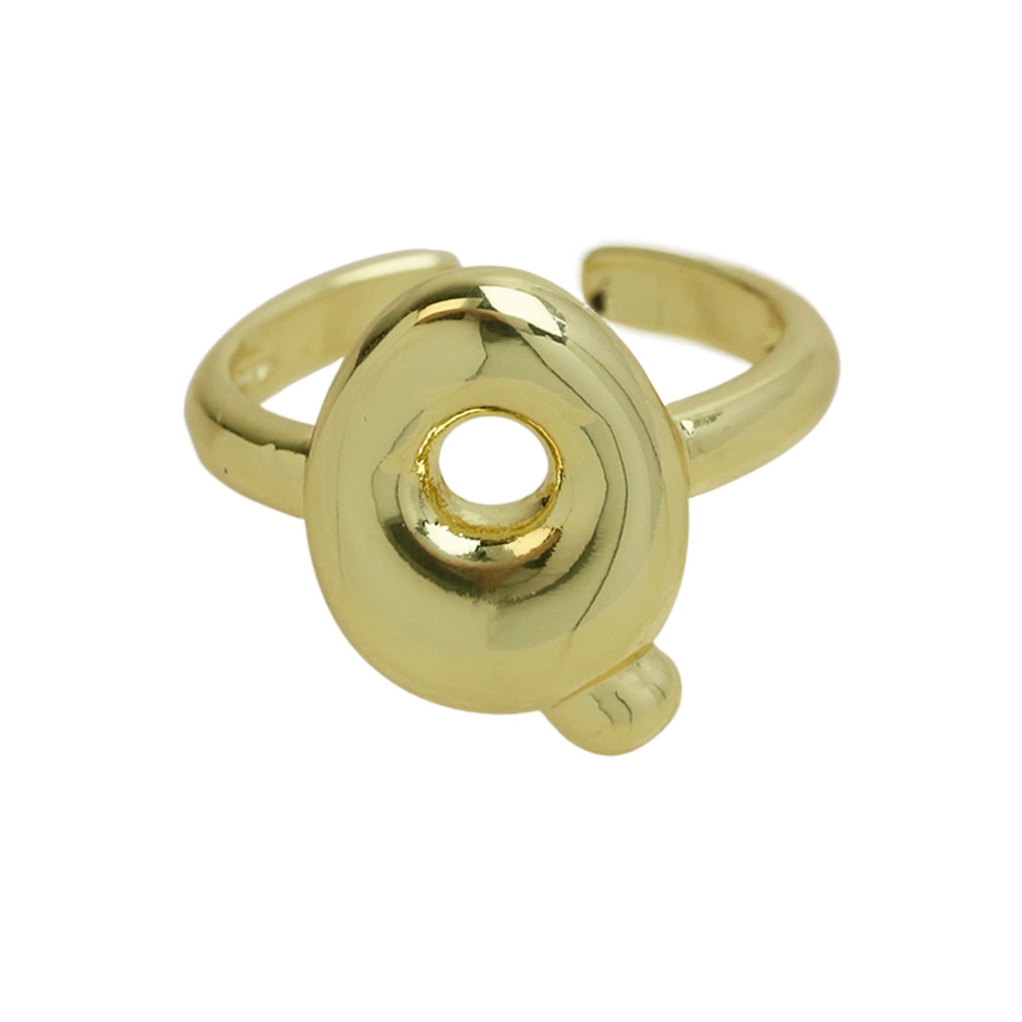 BeatWizards Golden smooth bubble balloon bubble cute chubby 26 letter ring