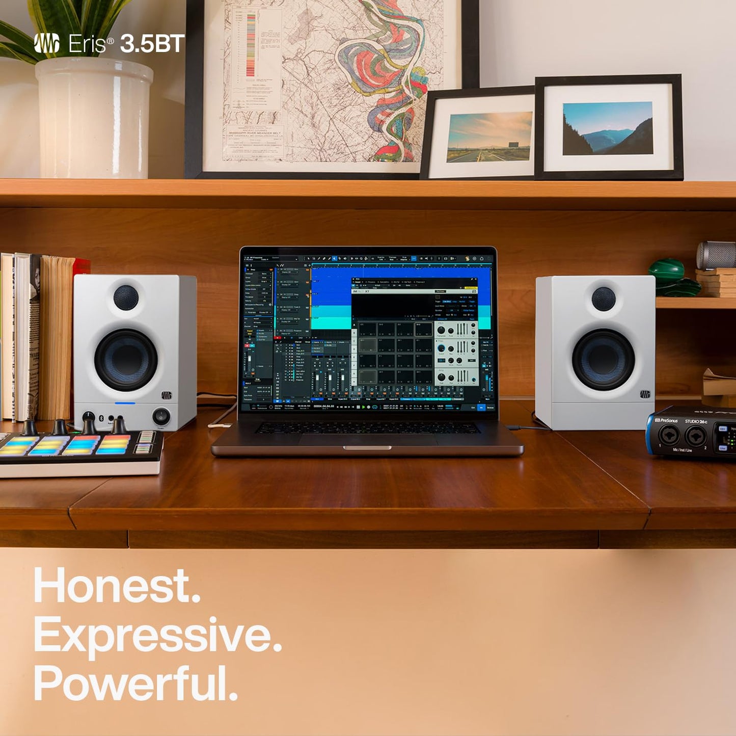 PreSonus Eris 3.5 Studio Monitors, Pair — Powered, Active Monitor Speakers for Near Field Music Production, Desktop Computer, Hi-Fi Audio