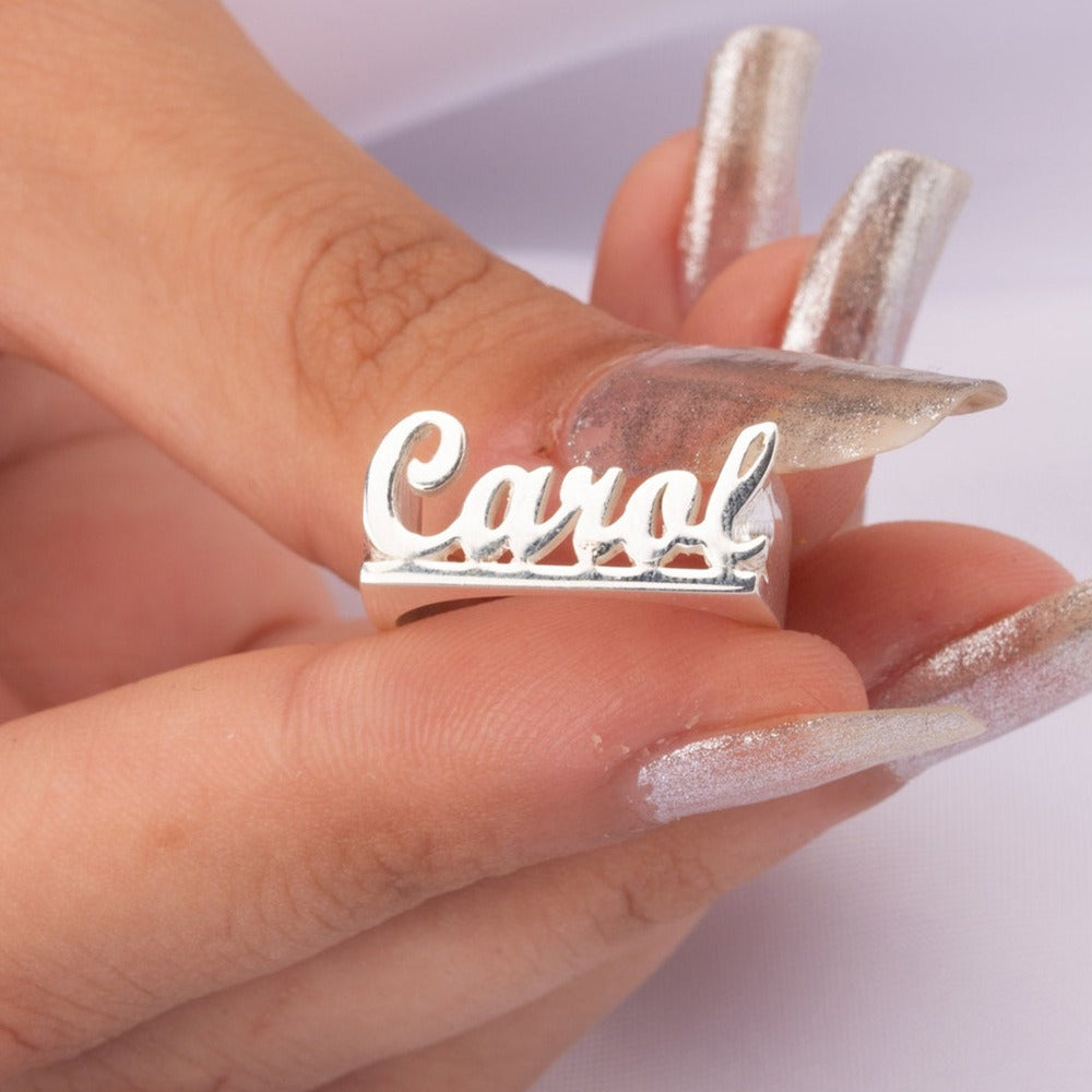 BeatWizards Custom Vintage Copper Ring Customized English Letter Name Ring
