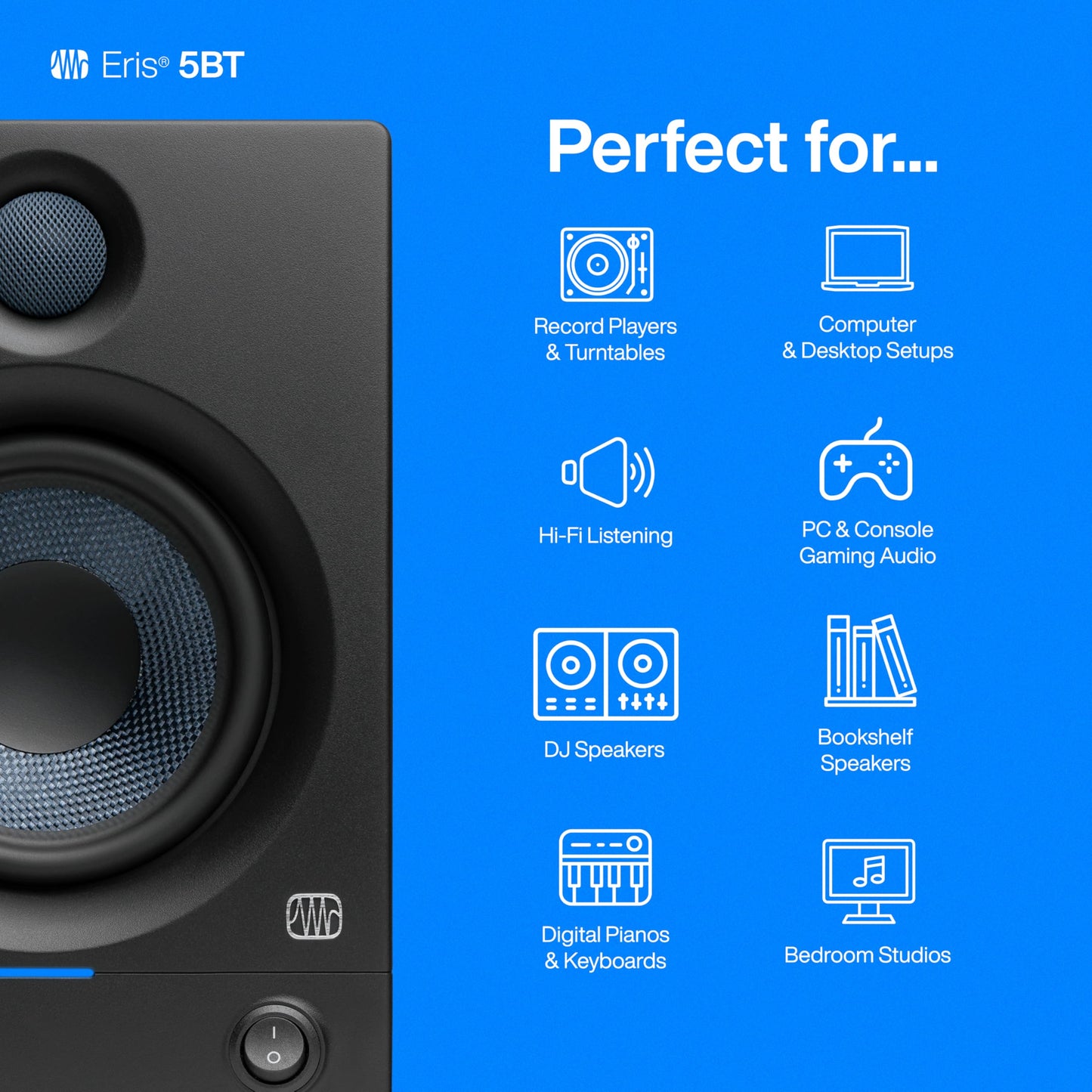 PreSonus Eris 3.5 Studio Monitors, Pair — Powered, Active Monitor Speakers for Near Field Music Production, Desktop Computer, Hi-Fi Audio