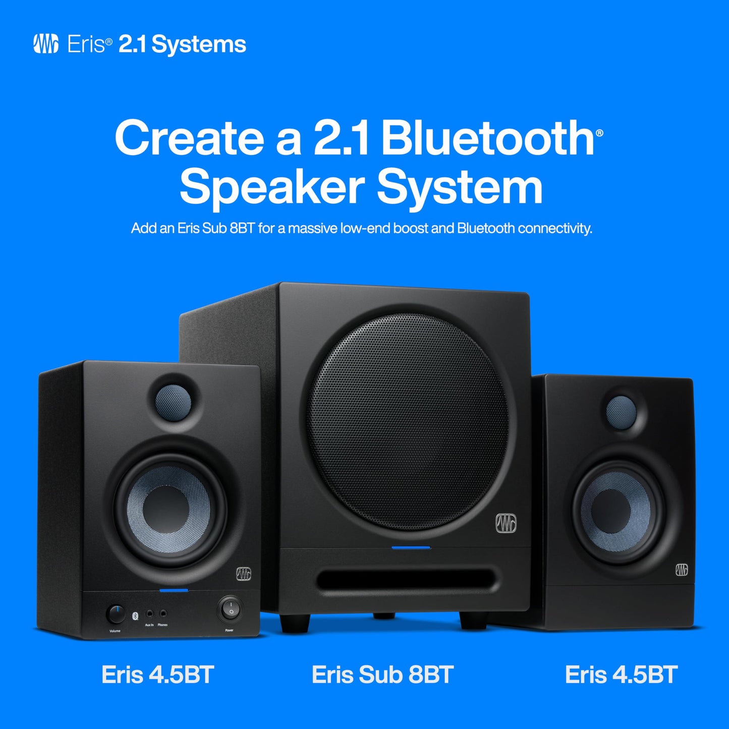 PreSonus Eris 3.5 Studio Monitors, Pair — Powered, Active Monitor Speakers for Near Field Music Production, Desktop Computer, Hi-Fi Audio