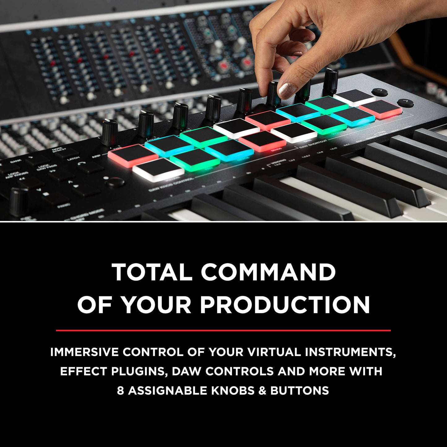 M-Audio Oxygen Pro Mini – 32 Key USB MIDI Keyboard Controller With Beat Pads, MIDI assignable Knobs, Buttons & Faders and Software Suite Included