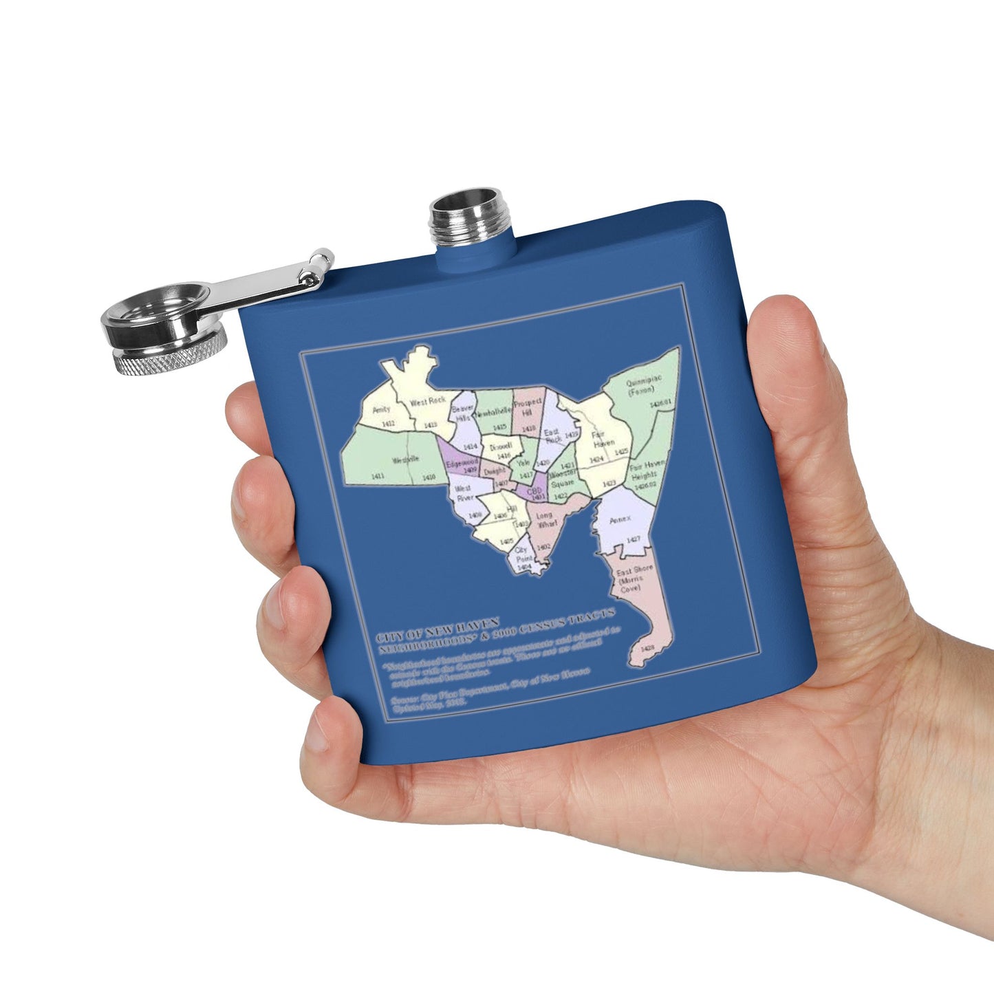 Custom New Haven Neighborhoods Stainless Steel Flask - 6oz