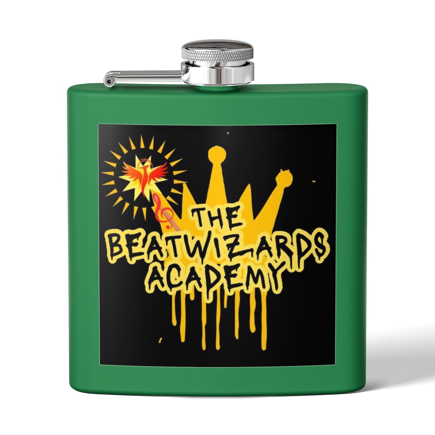 Custom Stainless Steel Flask - The Beatwizards Academy - Perfect for Events and Parties