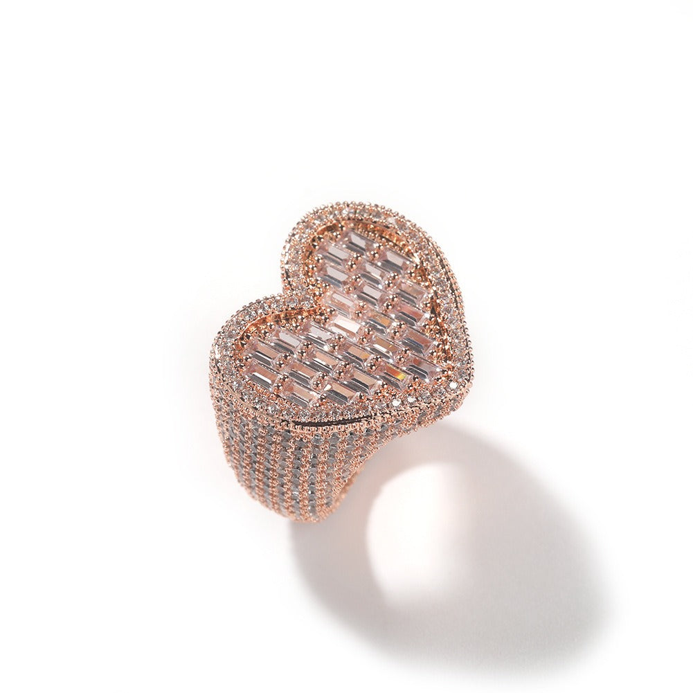 BeatWizards high-end feeling rings, T-shaped love zircon
