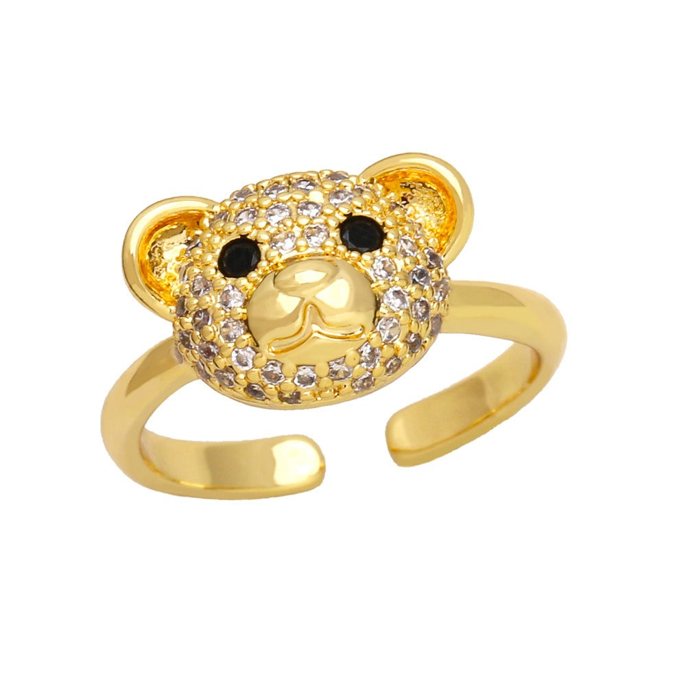 BeatWizards Simple sweet cute BeatWizard bear ring female open ring