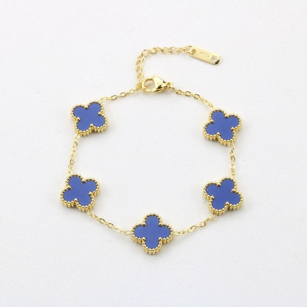BeatWizards Academy Four leaf clover bracelet women's titanium steel light luxury electroplating 18k gold