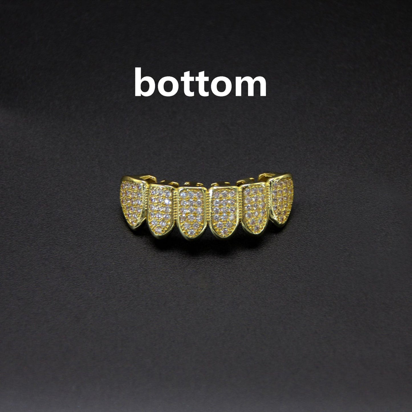 Hip hop braces with copper zircon micro inlaid with real gold exaggerated hiphopgrills