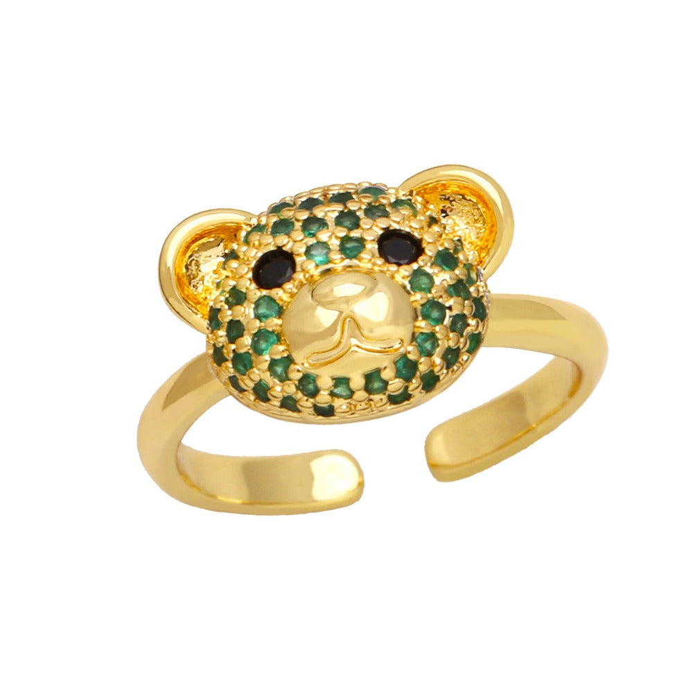 BeatWizards Simple sweet cute BeatWizard bear ring female open ring