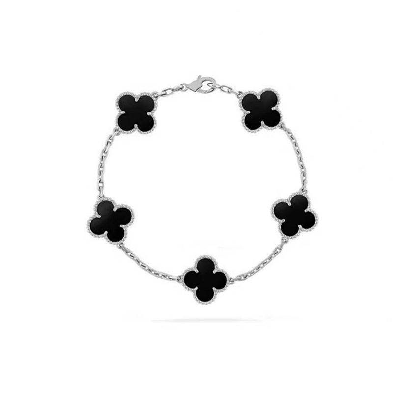 BeatWizards Academy Four leaf clover bracelet women's titanium steel light luxury electroplating 18k gold