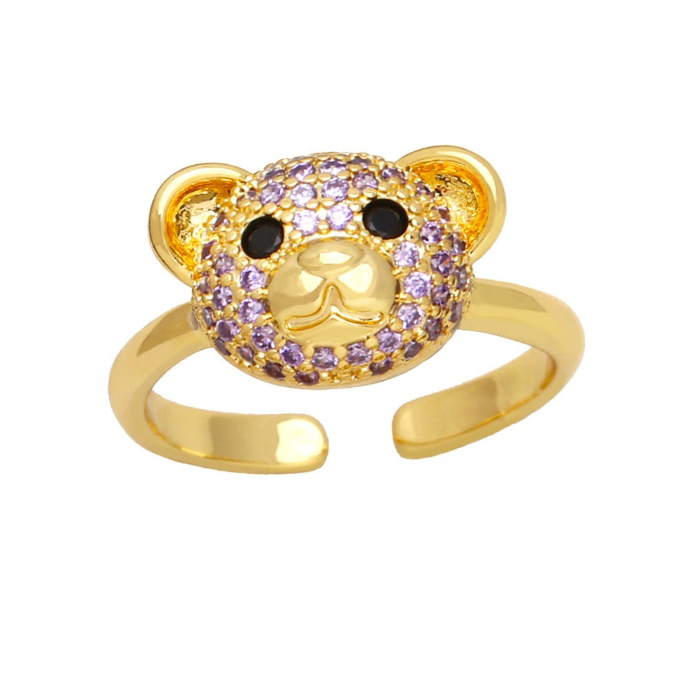BeatWizards Simple sweet cute BeatWizard bear ring female open ring