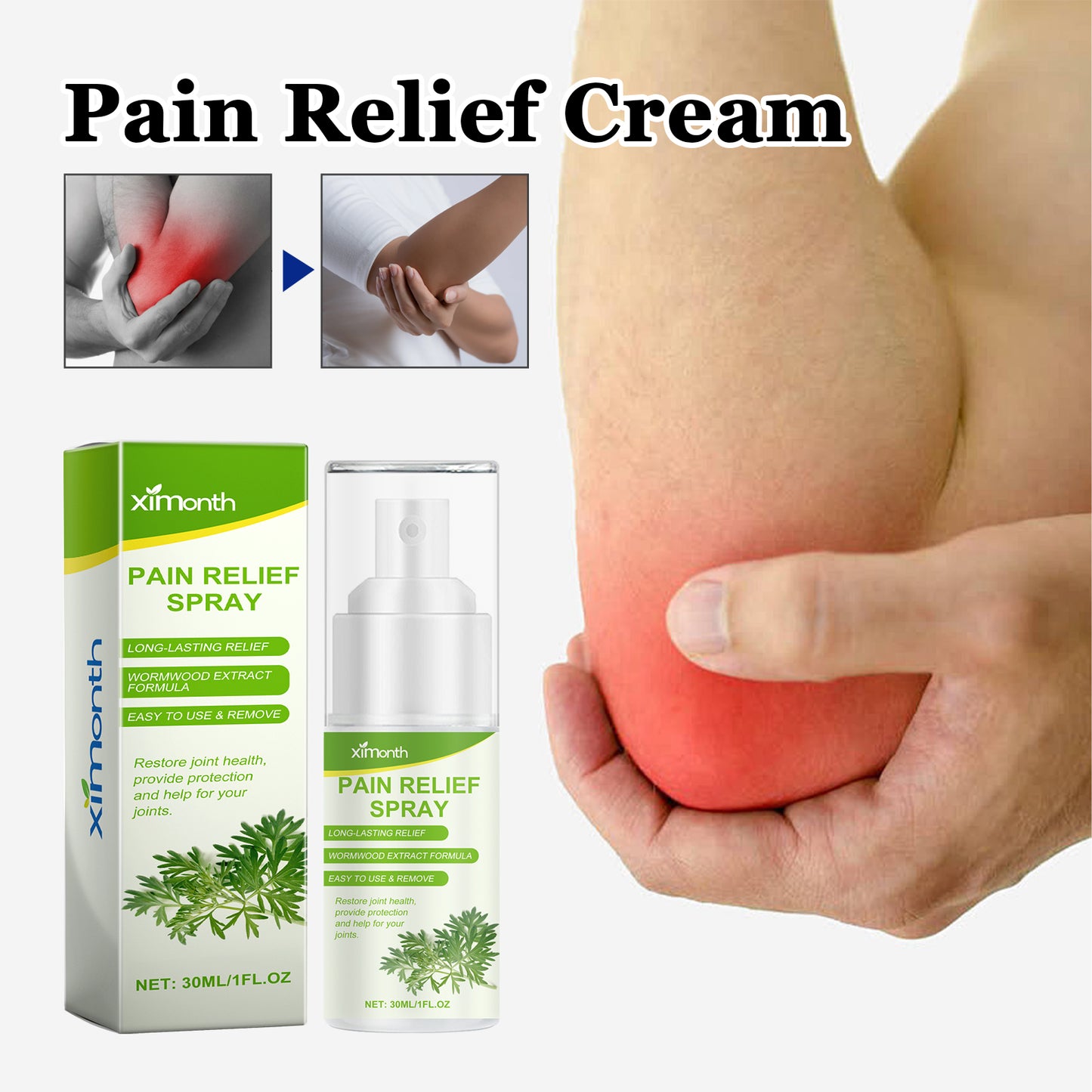 Ximonth Pain Relief Spray, Relieve Lumbar, Shoulder, Cervical And Knee Joint Pain Care Cream