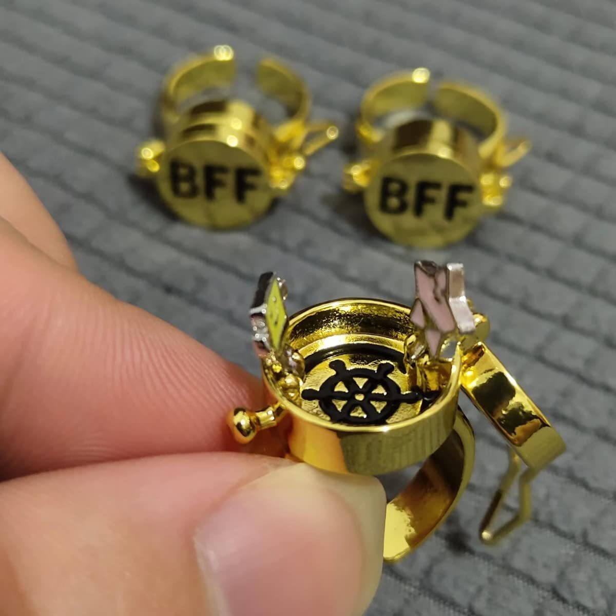 BeatWizards Academy SpongeBob Patrick AR4 friendship bff open ring forever best friend gift