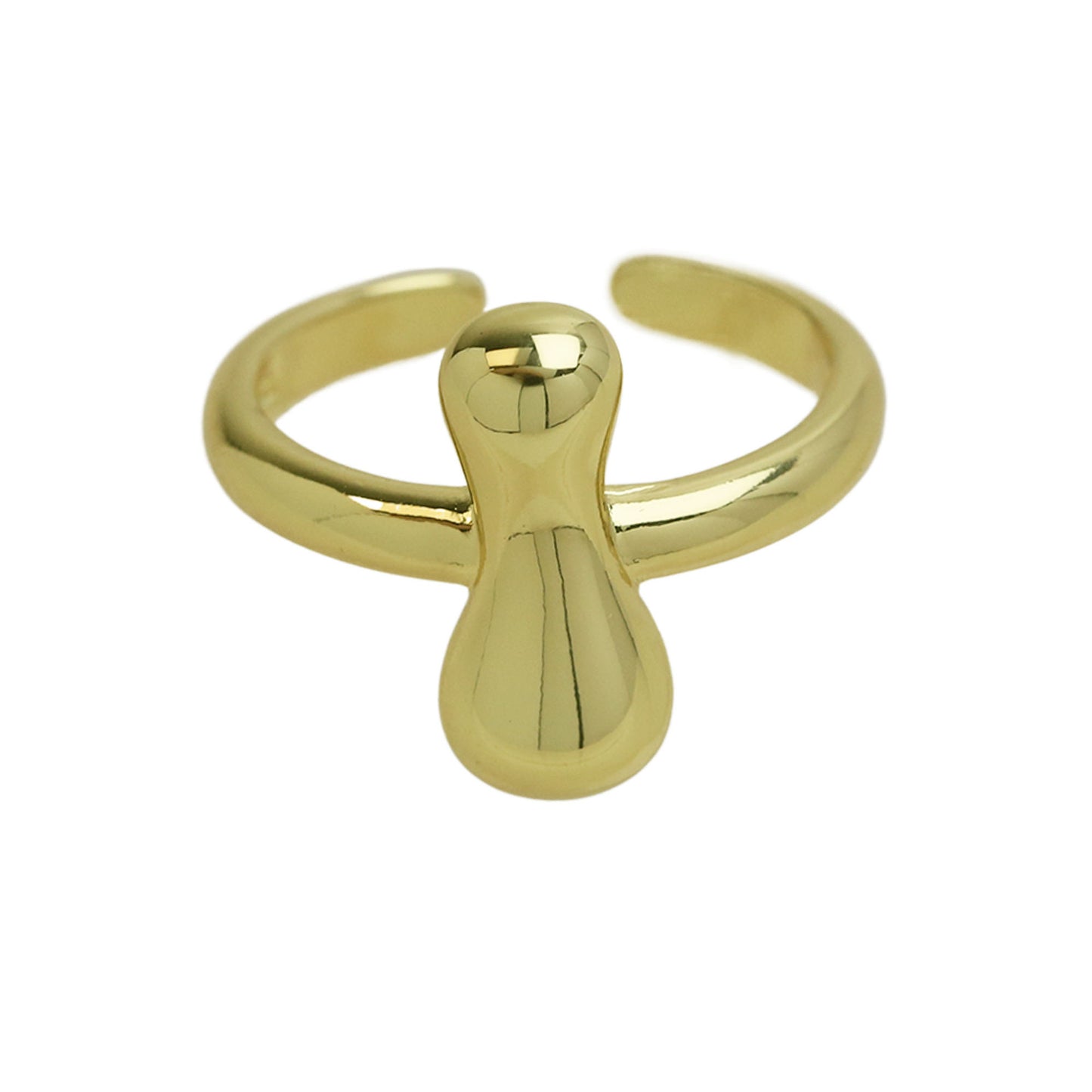 BeatWizards Golden smooth bubble balloon bubble cute chubby 26 letter ring
