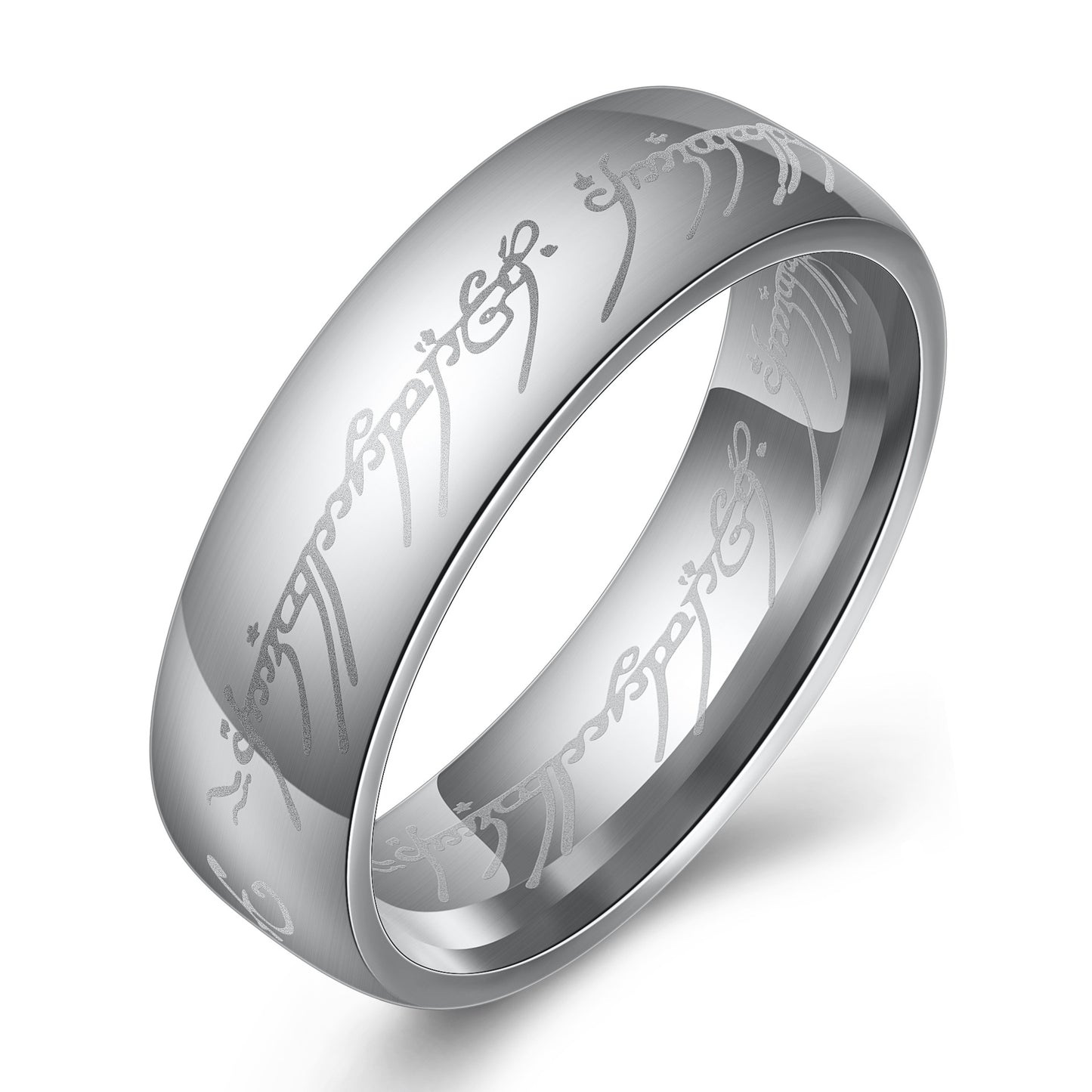 BeatWizard’s Peripheral Laser Arabic font ring The Lord of the Rings stainless steel 6MM ring personality