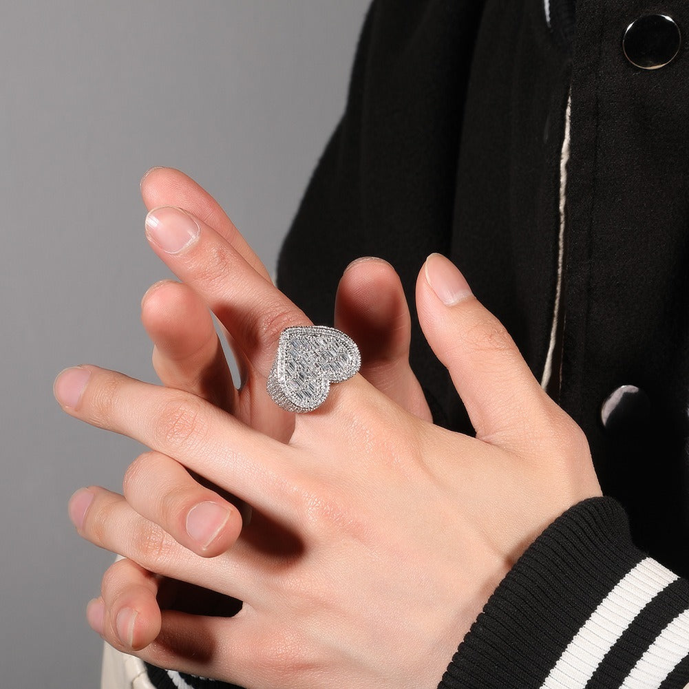 BeatWizards high-end feeling rings, T-shaped love zircon
