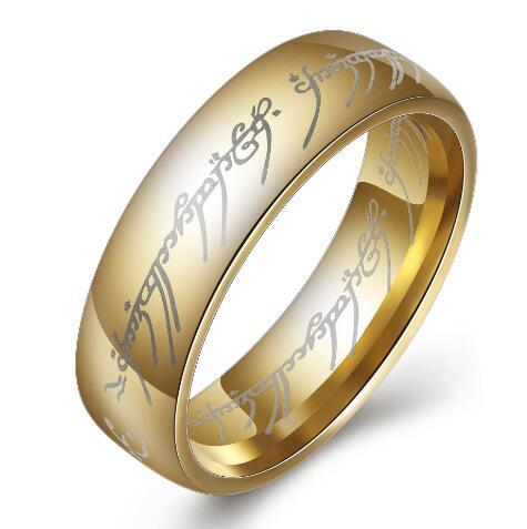 BeatWizard’s Peripheral Laser Arabic font ring The Lord of the Rings stainless steel 6MM ring personality