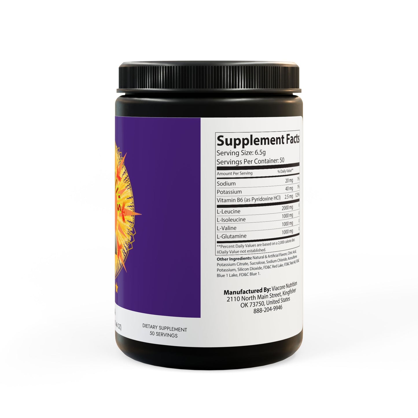 Mama Wali's BCAA Supplement, Grape (325g, 11.46oz, 50 servings)