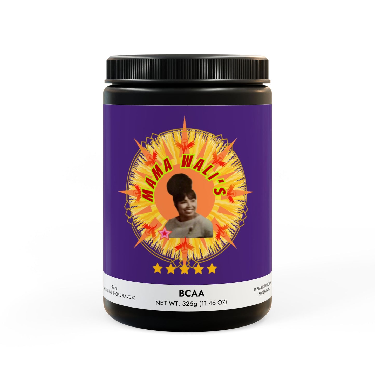 Mama Wali's BCAA Supplement, Grape (325g, 11.46oz, 50 servings)