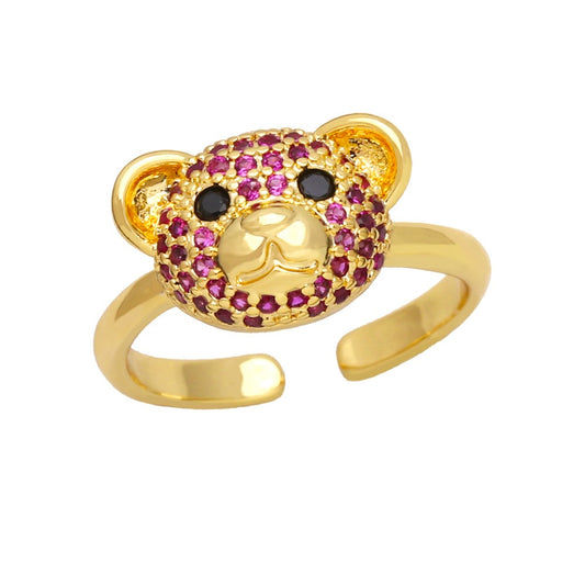BeatWizards Simple sweet cute BeatWizard bear ring female open ring