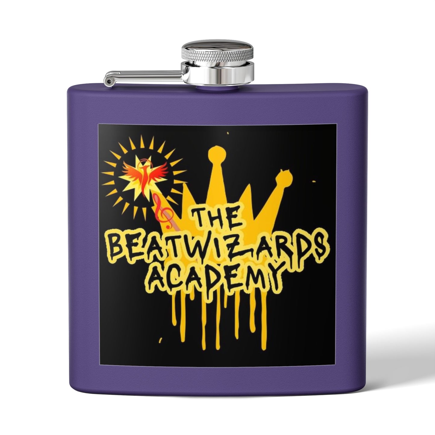 Custom Stainless Steel Flask - The Beatwizards Academy - Perfect for Events and Parties