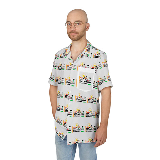 Unisex Hawaiian BeatWizard Button-Down Shirt - Fun Tropical Print for Summer Vacations