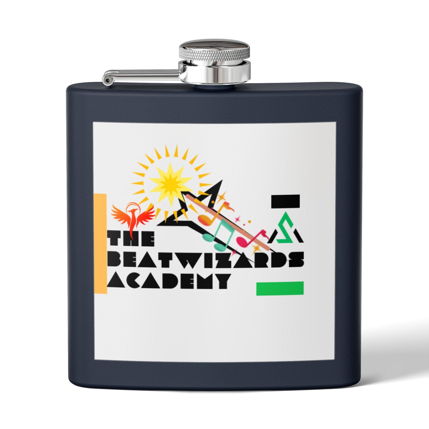The Beatwizards Academy Stainless Steel Flask - 6oz  | Unique Gift for Music Lovers | Perfect for Parties, Tailgates, and Celebrations