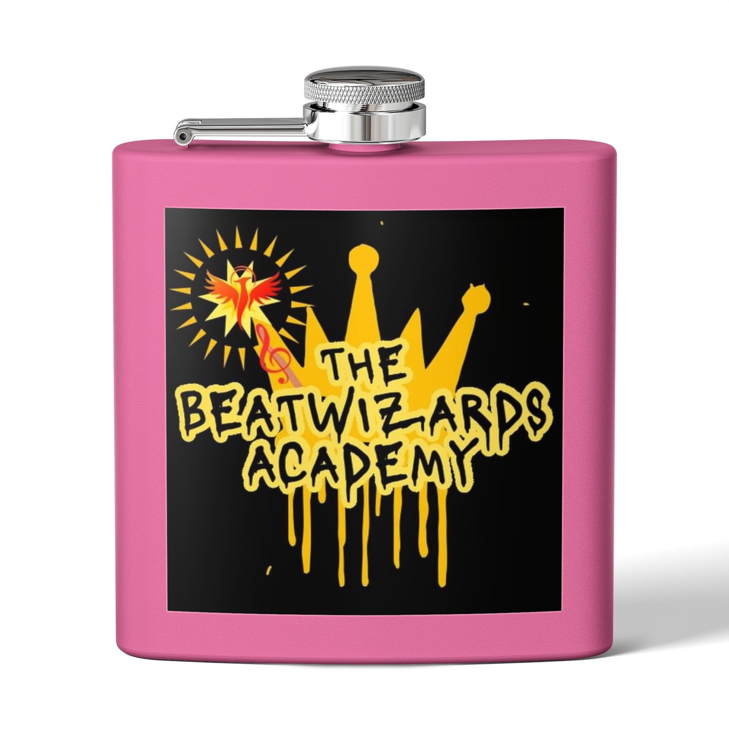Custom Stainless Steel Flask - The Beatwizards Academy - Perfect for Events and Parties