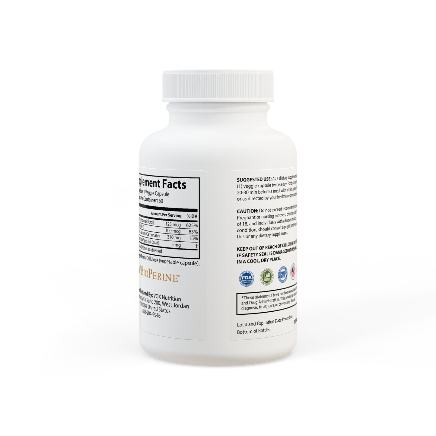 Mama Wali’s Vitamin K2 + D3 Supplement (60 Capsules)